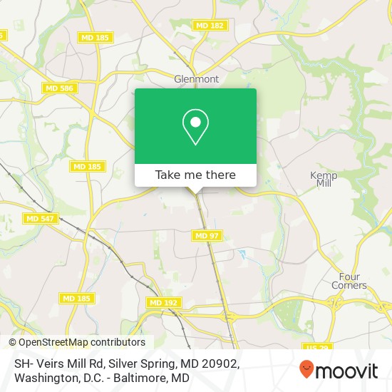 Mapa de SH- Veirs Mill Rd, Silver Spring, MD 20902