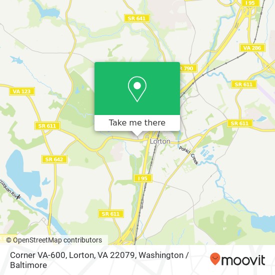 Mapa de Corner VA-600, Lorton, VA 22079