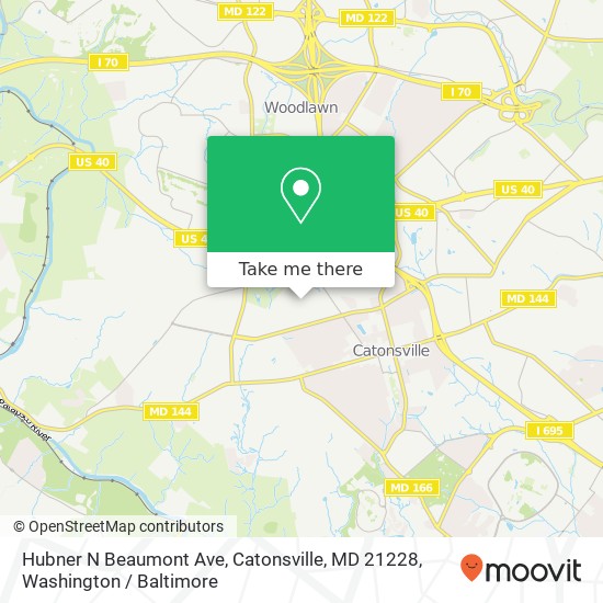 Mapa de Hubner N Beaumont Ave, Catonsville, MD 21228