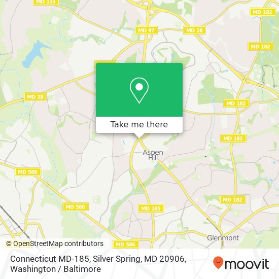 Connecticut MD-185, Silver Spring, MD 20906 map