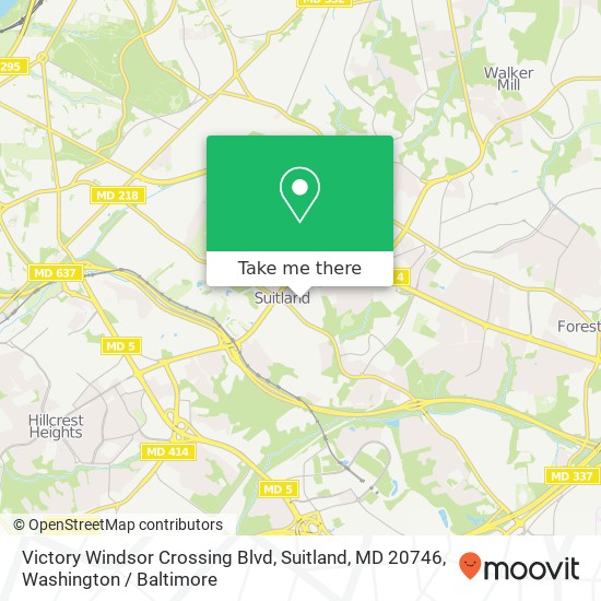 Victory Windsor Crossing Blvd, Suitland, MD 20746 map