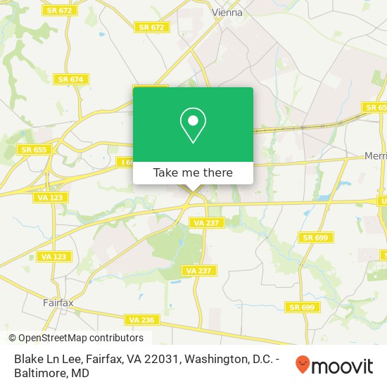 Blake Ln Lee, Fairfax, VA 22031 map