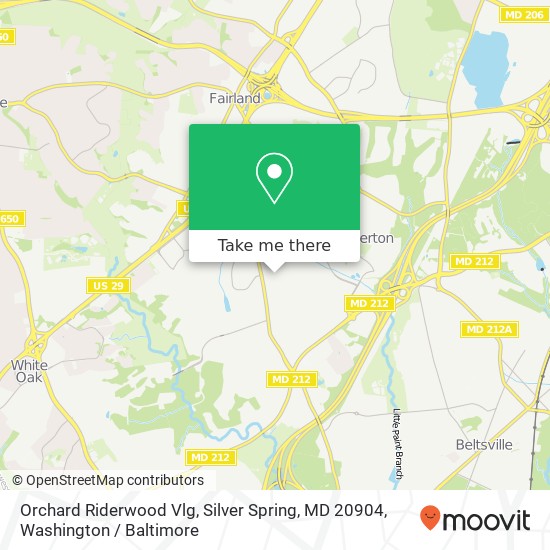 Mapa de Orchard Riderwood Vlg, Silver Spring, MD 20904