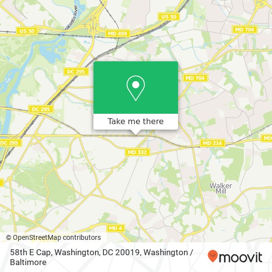 Mapa de 58th E Cap, Washington, DC 20019