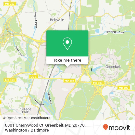 6001 Cherrywood Ct, Greenbelt, MD 20770 map