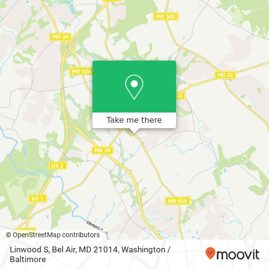 Mapa de Linwood S, Bel Air, MD 21014
