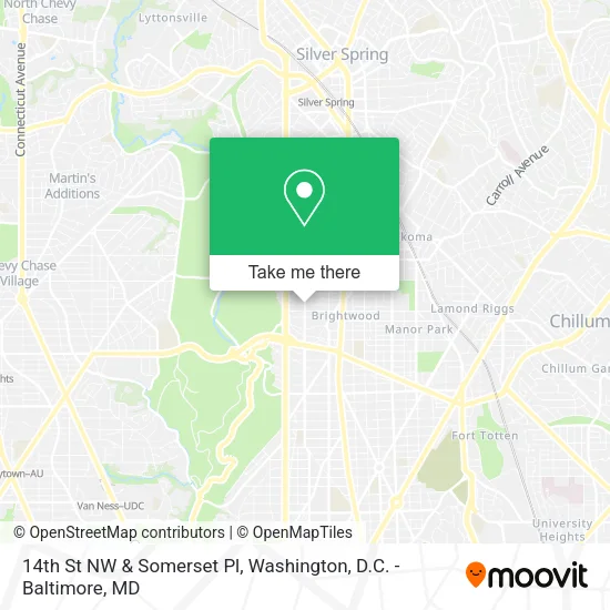 14th St NW & Somerset Pl map