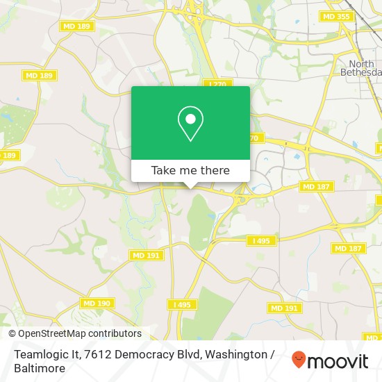 Mapa de Teamlogic It, 7612 Democracy Blvd