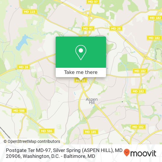 Postgate Ter MD-97, Silver Spring (ASPEN HILL), MD 20906 map