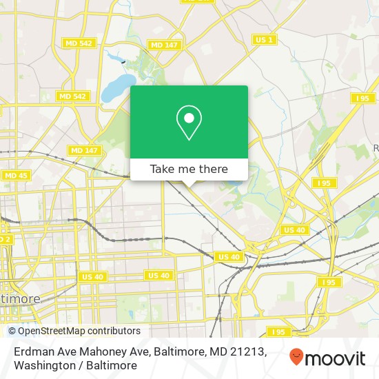 Erdman Ave Mahoney Ave, Baltimore, MD 21213 map