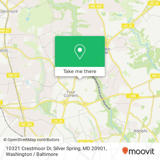 10321 Crestmoor Dr, Silver Spring, MD 20901 map