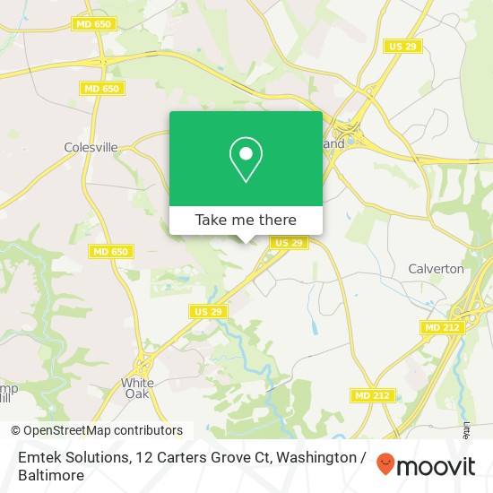 Mapa de Emtek Solutions, 12 Carters Grove Ct