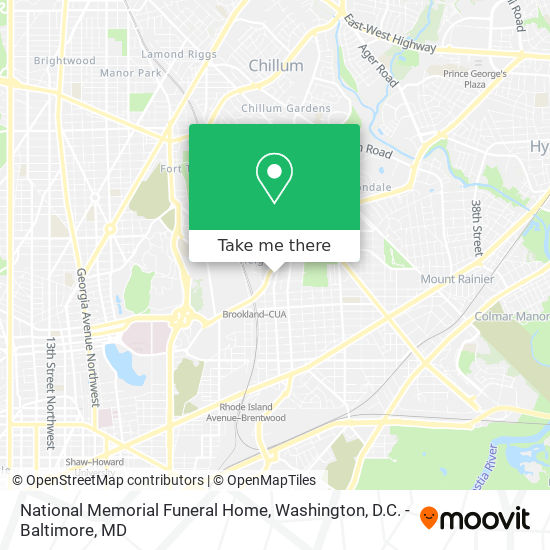 National Memorial Funeral Home map