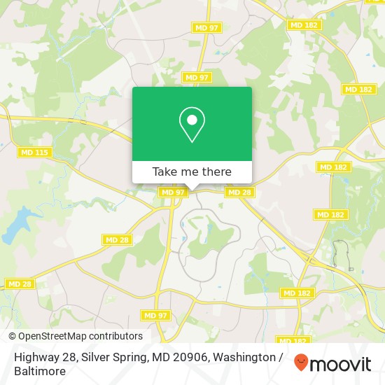 Mapa de Highway 28, Silver Spring, MD 20906