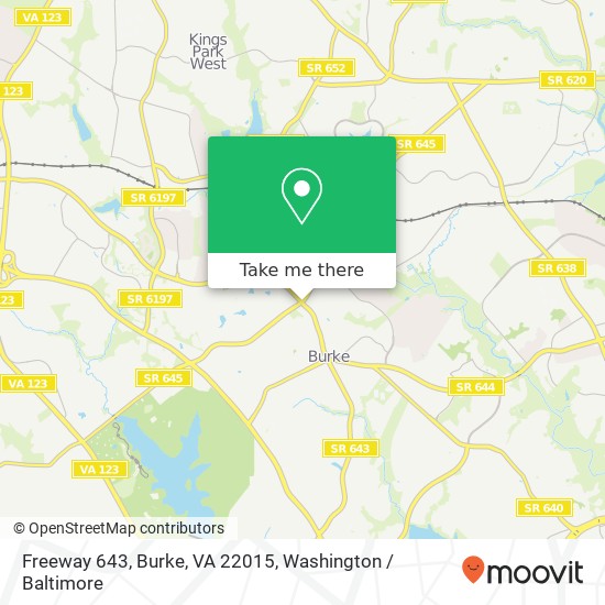 Mapa de Freeway 643, Burke, VA 22015
