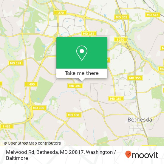 Melwood Rd, Bethesda, MD 20817 map