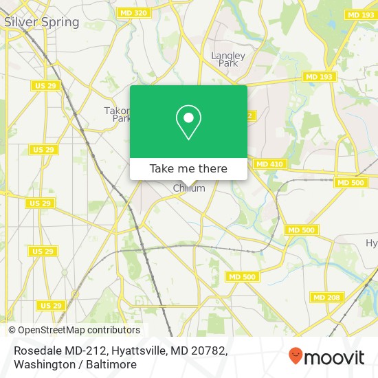 Mapa de Rosedale MD-212, Hyattsville, MD 20782