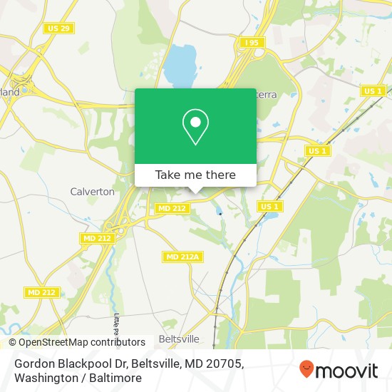 Gordon Blackpool Dr, Beltsville, MD 20705 map