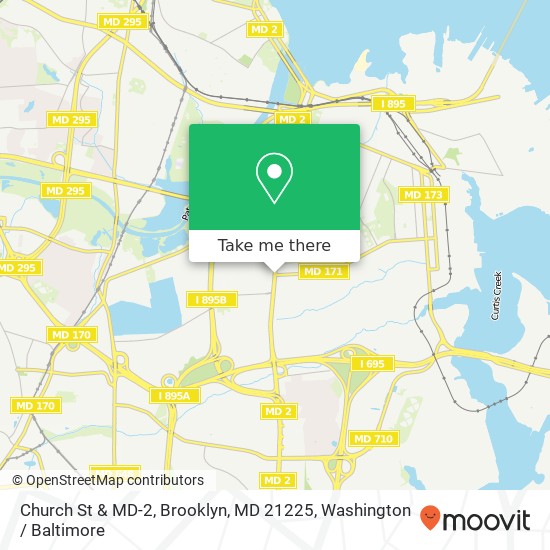 Mapa de Church St & MD-2, Brooklyn, MD 21225