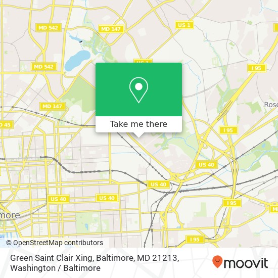 Mapa de Green Saint Clair Xing, Baltimore, MD 21213