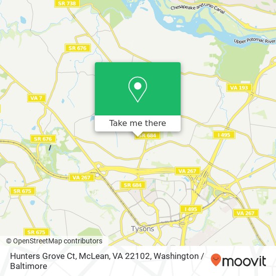 Mapa de Hunters Grove Ct, McLean, VA 22102