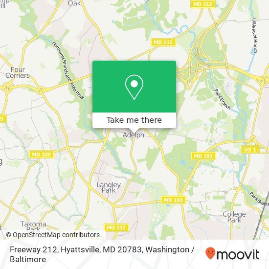 Mapa de Freeway 212, Hyattsville, MD 20783