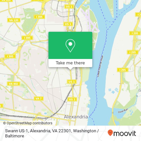 Mapa de Swann US-1, Alexandria, VA 22301