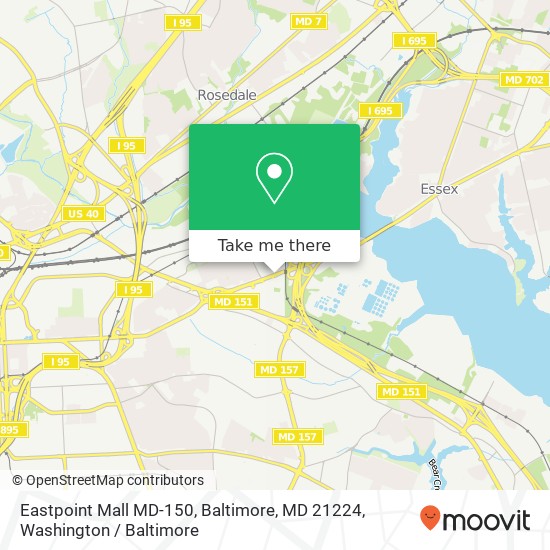 Mapa de Eastpoint Mall MD-150, Baltimore, MD 21224
