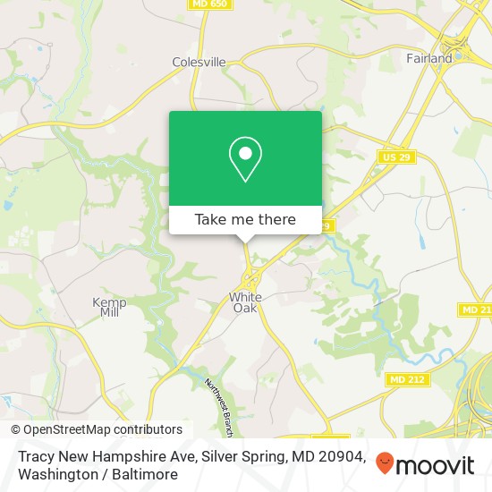 Tracy New Hampshire Ave, Silver Spring, MD 20904 map