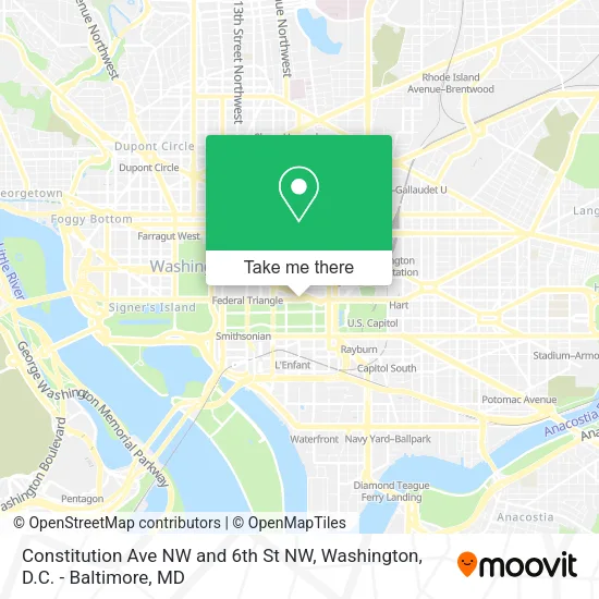 Mapa de Constitution Ave NW and 6th St NW