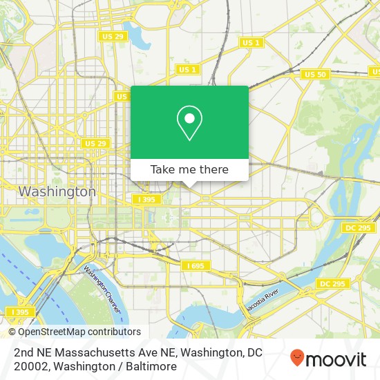 Mapa de 2nd NE Massachusetts Ave NE, Washington, DC 20002