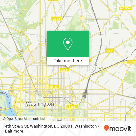 4th St & S St, Washington, DC 20001 map