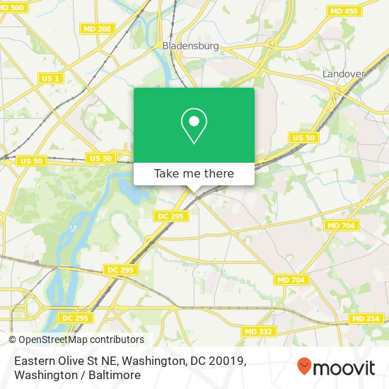 Mapa de Eastern Olive St NE, Washington, DC 20019