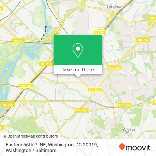 Mapa de Eastern 56th Pl NE, Washington, DC 20019