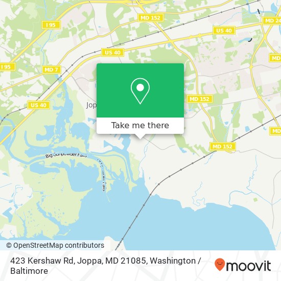 Mapa de 423 Kershaw Rd, Joppa, MD 21085