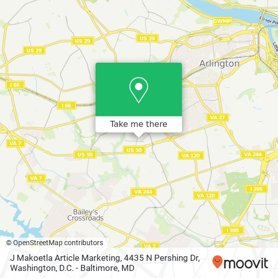 Mapa de J Makoetla Article Marketing, 4435 N Pershing Dr