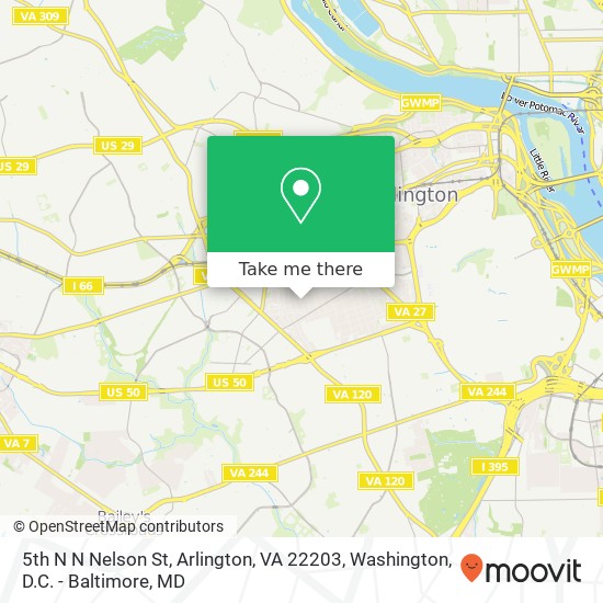 Mapa de 5th N N Nelson St, Arlington, VA 22203