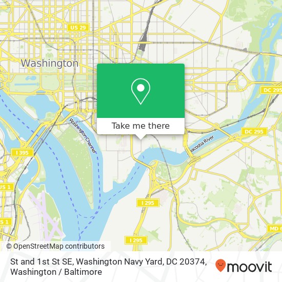 St and 1st St SE, Washington Navy Yard, DC 20374 map