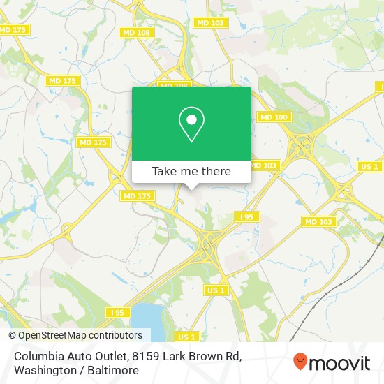 Mapa de Columbia Auto Outlet, 8159 Lark Brown Rd