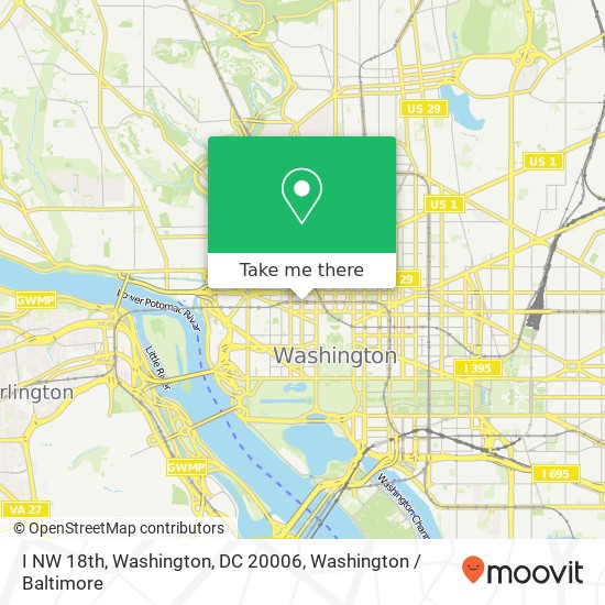 Mapa de I NW 18th, Washington, DC 20006