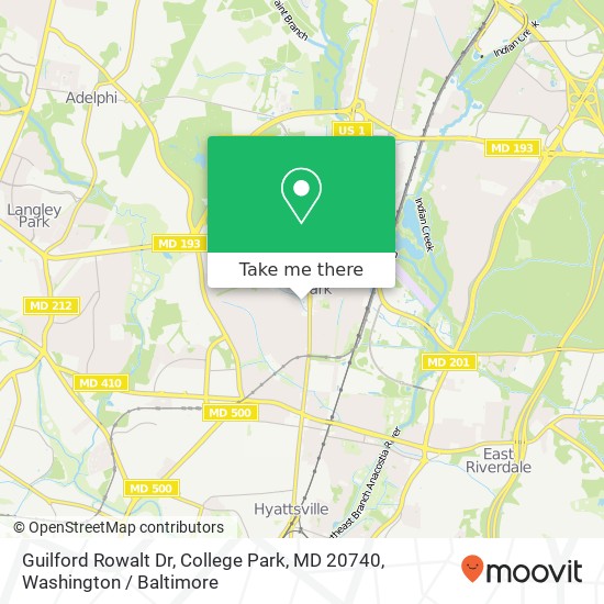 Mapa de Guilford Rowalt Dr, College Park, MD 20740