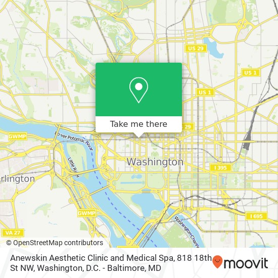 Mapa de Anewskin Aesthetic Clinic and Medical Spa, 818 18th St NW