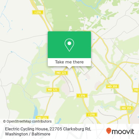 Mapa de Electric Cycling House, 22705 Clarksburg Rd