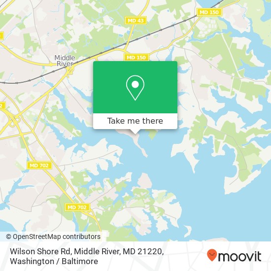 Mapa de Wilson Shore Rd, Middle River, MD 21220