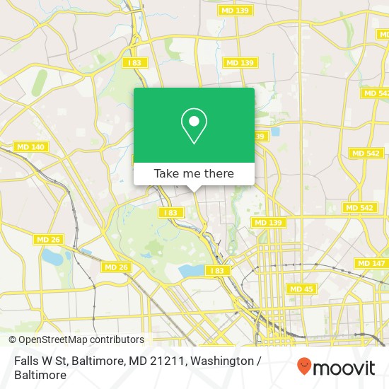 Falls W St, Baltimore, MD 21211 map