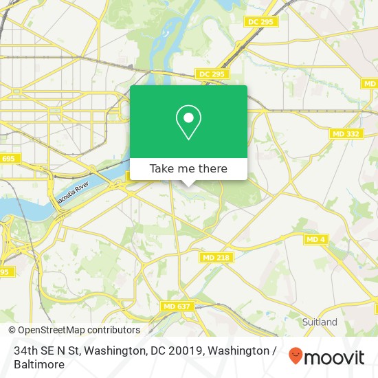 34th SE N St, Washington, DC 20019 map