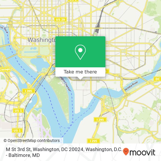 Mapa de M St 3rd St, Washington, DC 20024