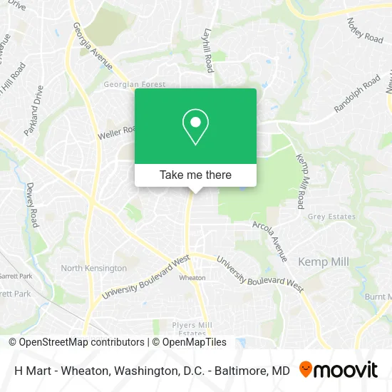 H Mart - Wheaton map