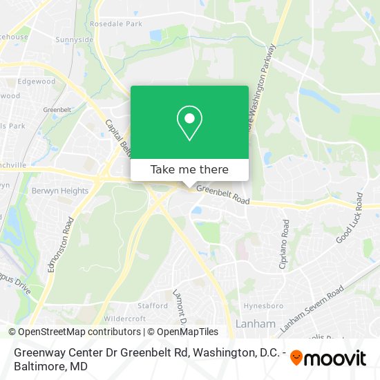 Mapa de Greenway Center Dr Greenbelt Rd