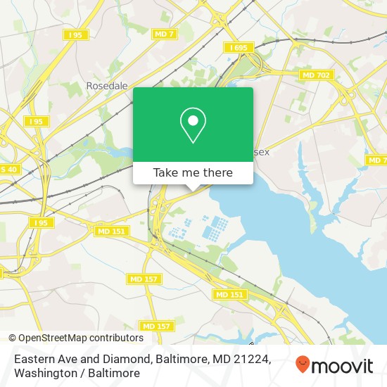 Eastern Ave and Diamond, Baltimore, MD 21224 map
